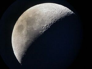 Moon, through the scope after dark.