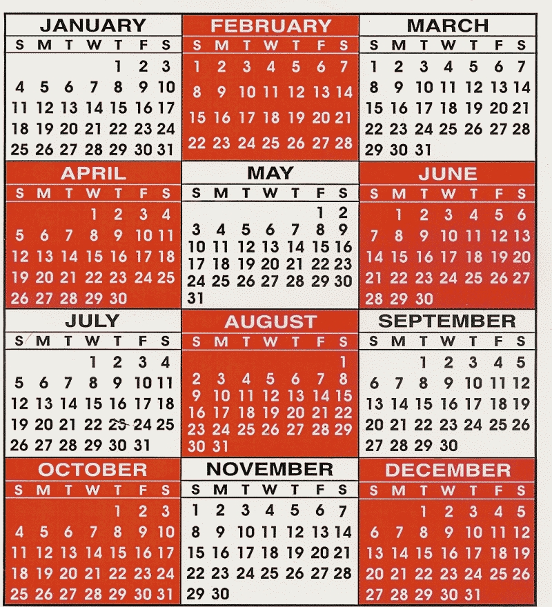 2009 Web calendar